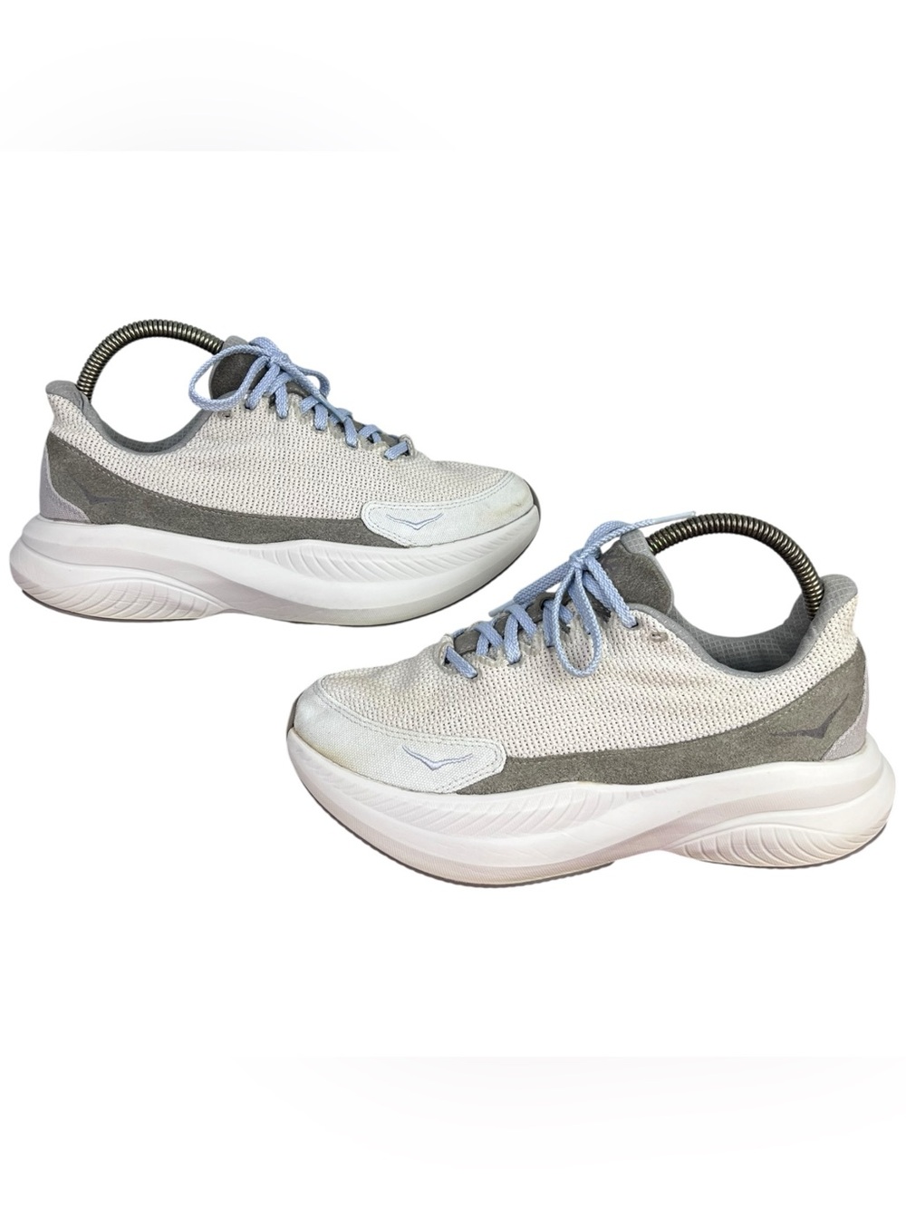Hoka One One Women's Athletic Shoes in Light Gray and Pale Blue - Picture 2 of 8